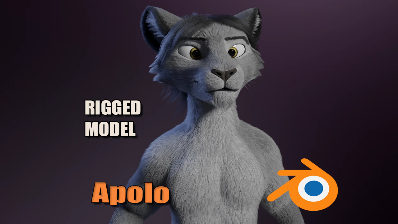 Apolo Anthro white lion 3D Model .c4d .max .obj .3ds .fbx .stl .blend