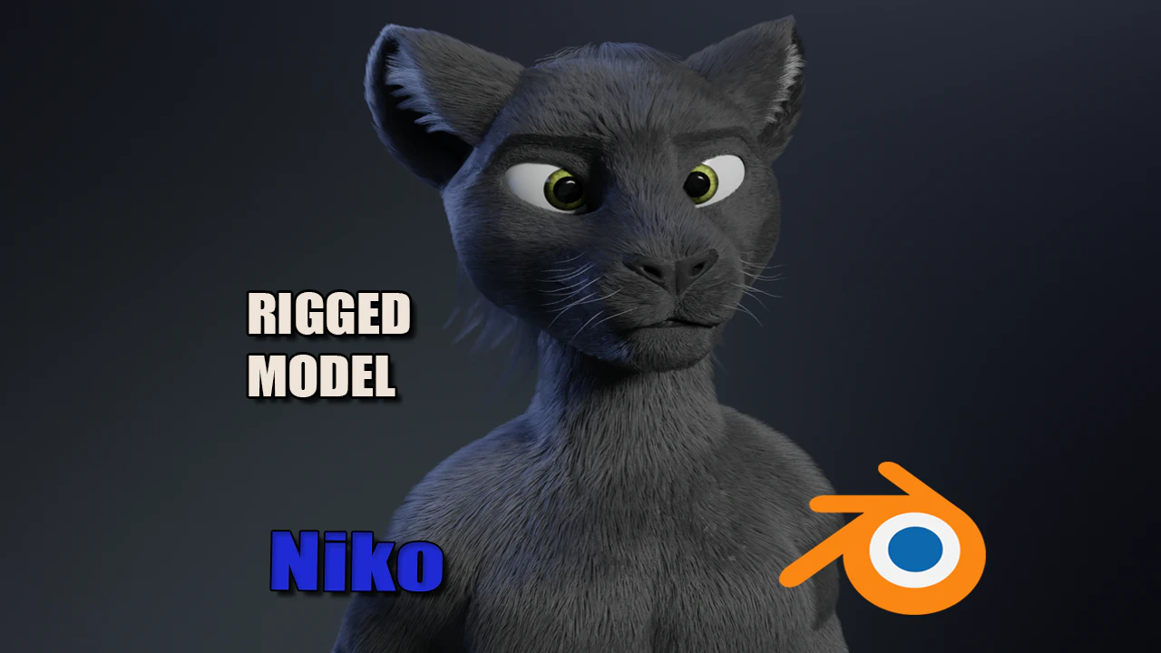 Niko Anthro Panther 3D Model .c4d .max .obj .3ds .fbx .stl .blend 