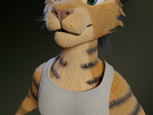 Deimos Anthro Tiger 3D Model