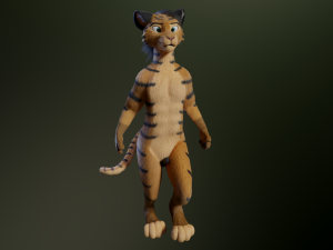 Deimos Anthro Tiger 3D Model