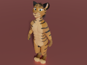 Deimos Anthro Tiger 3D Model