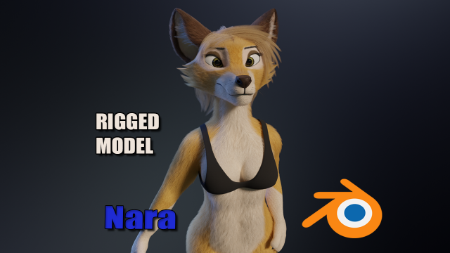 Nara Anthro Fox 3D 모델 .c4d .max .obj .3ds .fbx .stl .blend 