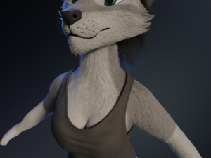 Eva Anthro Wolf Modèle 3D