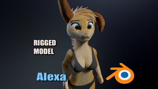 Alexa Anthro Rabbit Modèle 3D .c4d .max .obj .3ds .fbx .stl .blend 
