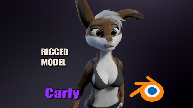 Carly Anthro Rabbit 3D मॉडल .c4d .max .obj .3ds .fbx .stl .blend 