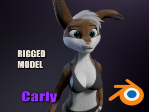 Carly Anthro Rabbit 3D Модель