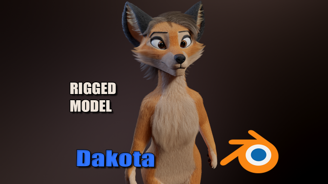 Dakota Anthro Fox Modelo 3D .c4d .max .obj .3ds .fbx .stl .blend 