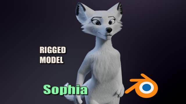 Sophia Anthro Arctic Fox Modelo 3D .c4d .max .obj .3ds .fbx .stl .blend 