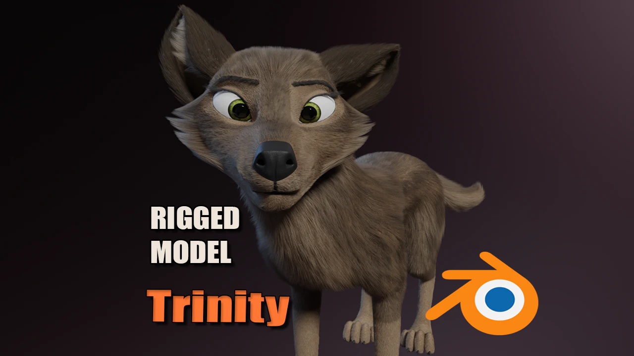 Trinity Wolf 3D Model .c4d .max .obj .3ds .fbx .stl .blend 