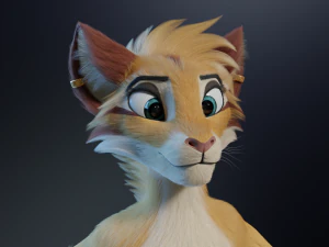 Aurora Anthro Cat 3D Model