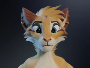 Aurora Anthro Cat 3D Model