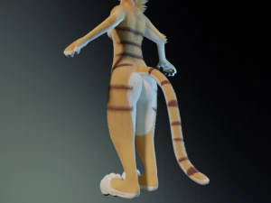 Aurora Anthro Cat 3D Model