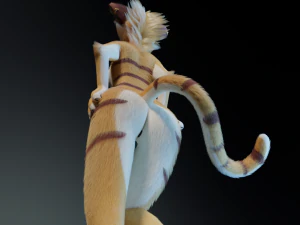 Aurora Anthro Cat 3D Model
