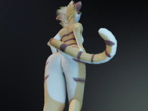 Aurora Anthro Cat 3D Model