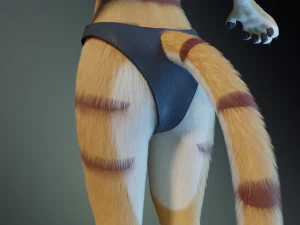 Aurora Anthro Cat 3D Model