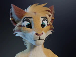 Aurora Anthro Cat 3D Model