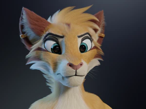 Aurora Anthro Cat 3D Model