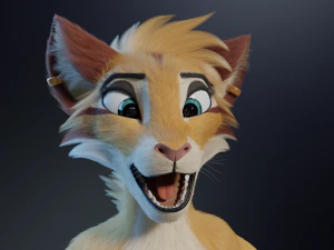 Aurora Anthro Cat 3D Model