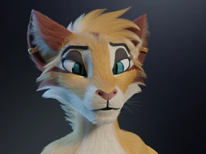 Aurora Anthro Cat 3D Model