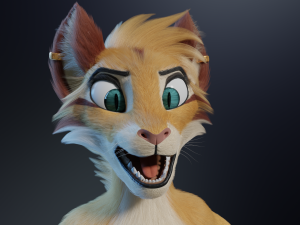 Aurora Anthro Cat Modelo 3D