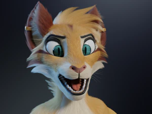 Aurora Anthro Cat 3D Model