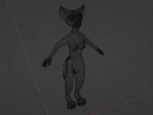 Aurora Anthro Cat 3D Model