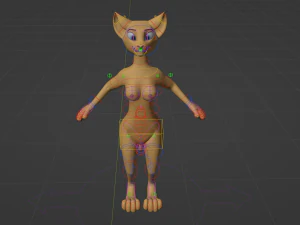 Aurora Anthro Cat 3D Model