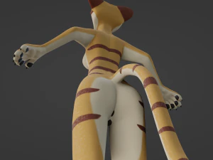 Aurora Anthro Cat 3D Model