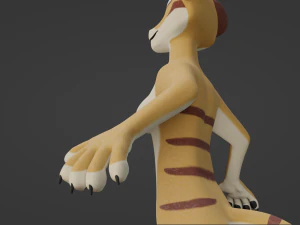 Aurora Anthro Cat 3D Model