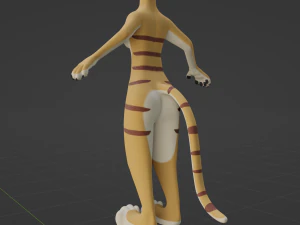 Aurora Anthro Cat 3D Model