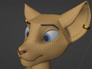 Aurora Anthro Cat 3D Model