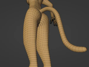 Aurora Anthro Cat 3D Model