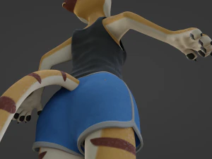 Aurora Anthro Cat 3D Model