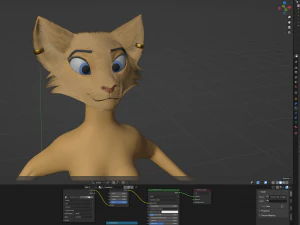 Aurora Anthro Cat 3D Model
