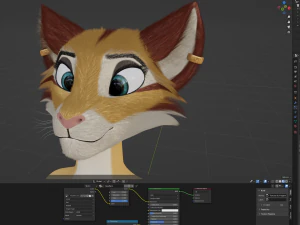 Aurora Anthro Cat 3D Model