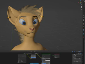 Aurora Anthro Cat 3D Model