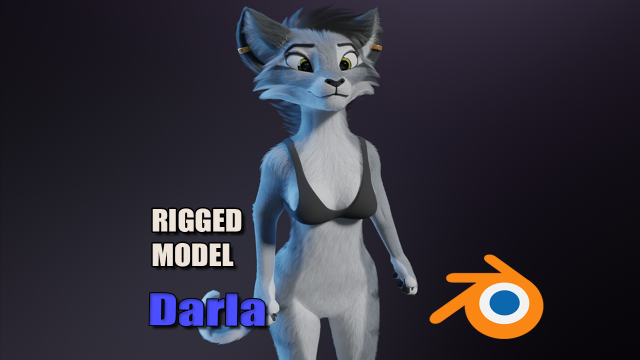 Darla Anthro Cat Modèle 3D .c4d .max .obj .3ds .fbx .stl .blend 