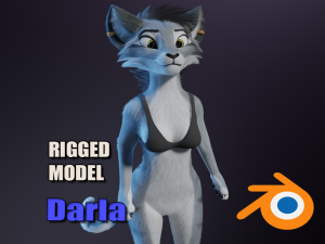 Darla Anthro Cat Modelo 3D
