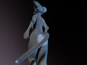 Yennifer Anthro Cat 3D Model