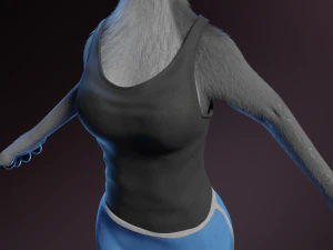 Yennifer Anthro Cat 3D Model