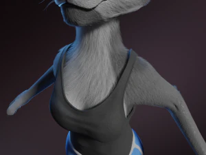 Yennifer Anthro Cat 3D Model
