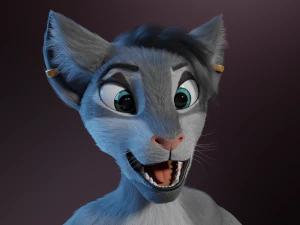 Yennifer Anthro Cat 3D Model