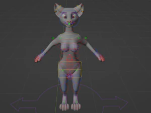 Yennifer Anthro Cat 3D Model