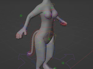Yennifer Anthro Cat 3D Model