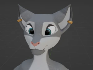 Yennifer Anthro Cat 3D Model