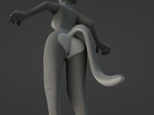 Yennifer Anthro Cat 3D Model