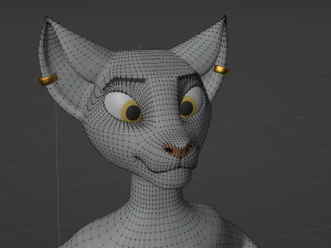 Yennifer Anthro Cat 3D Model