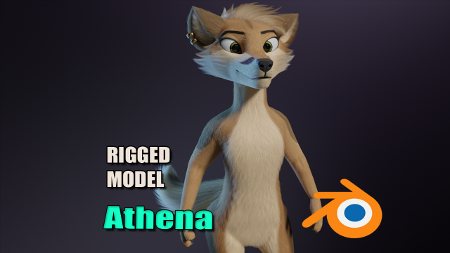Athena Anthro Fox 3D 모델 .c4d .max .obj .3ds .fbx .stl .blend 