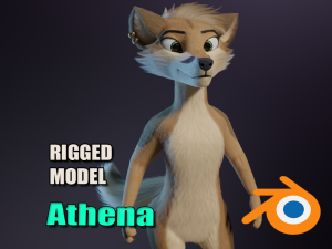 Athena Anthro Fox 3D Model