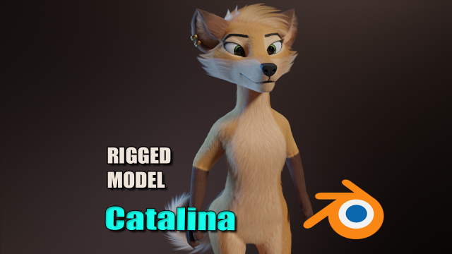 Catalina Anthro Fox Modèle 3D .c4d .max .obj .3ds .fbx .stl .blend 